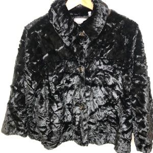 Womens black fur coat